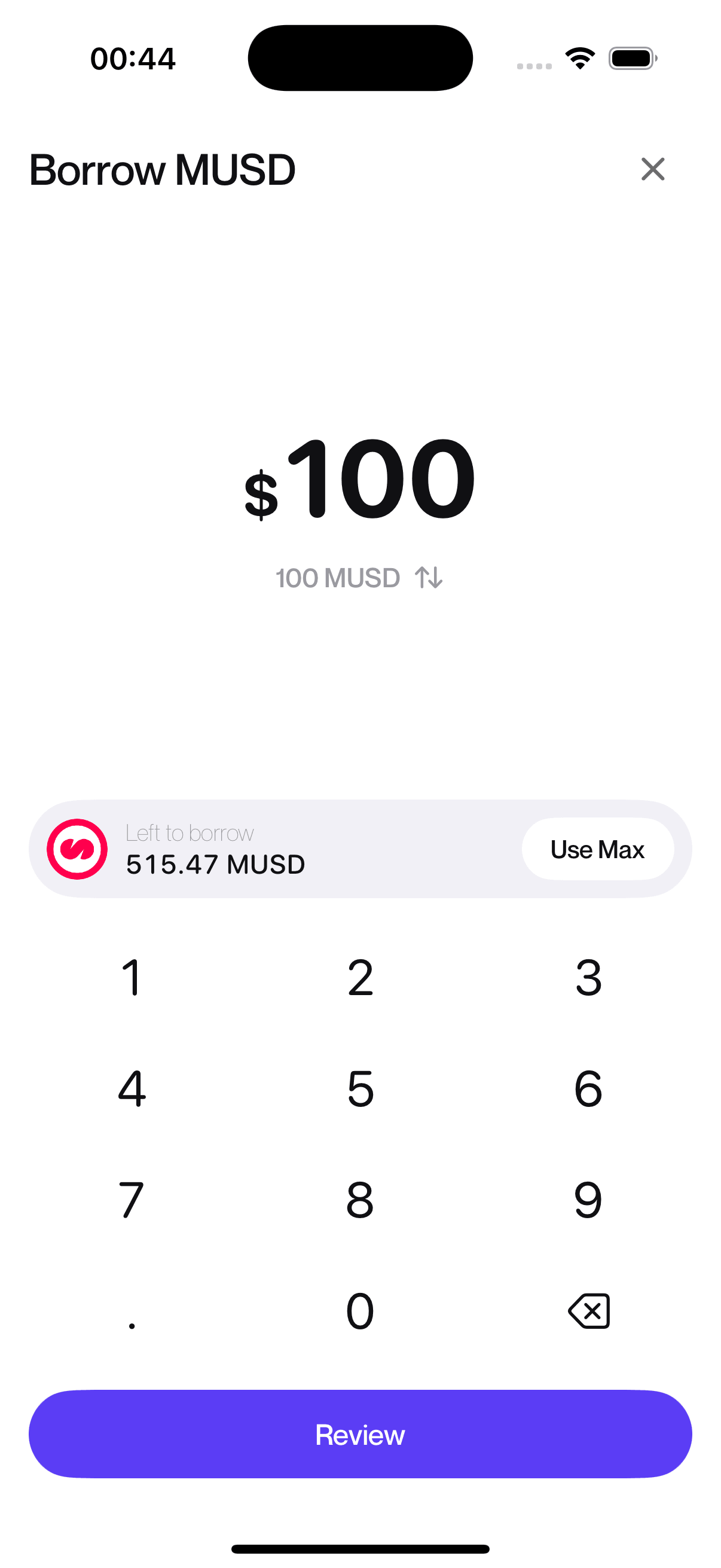 Borrowing MUSD against Bitcoin in Maren